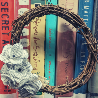 Book Page Flower Wreath