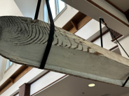 carving of wooden boat