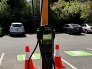EV charging unit near the book drop