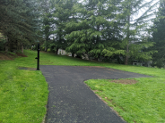 New asphalt pathway and basketball pad
