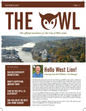The Owl print newsletter front page