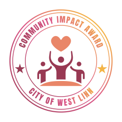 Community impact award logo in sunrise colors