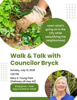 flyer for july 13 walk and talk