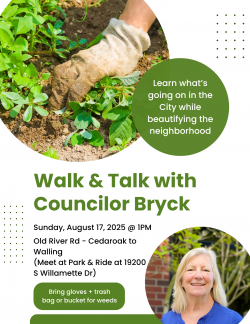 flyer for august 17 walk and talk