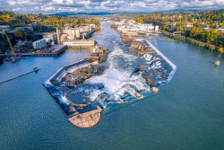 Willamette Falls and river waterfront