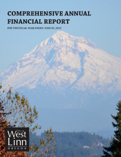 Fiscal year 2015 Comprehensive Annual Financial Report Cover Page