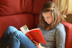 Teen girl reading