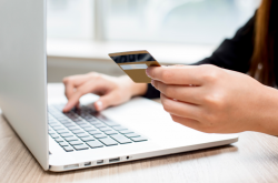 Person making an online payment