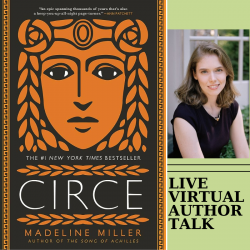 Program images for online author talk with Madeline Miller
