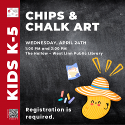 Flyer for Chips & Chalk Art chalkboard background with graphics