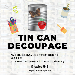 Tin Can Decoupage for grades 5-8