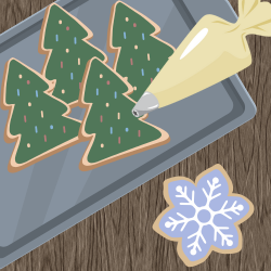 cookies being decorated