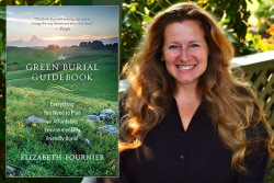 Green Burial book cover and Elizabeth Fournier headshot