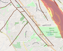Image of Earthquake Hazard Line on a Map