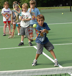 Youth Playing tennis