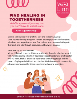 Grief Support Group every 2nd and 4th Friday of the month