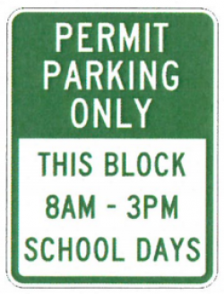No parking without a permit sign example