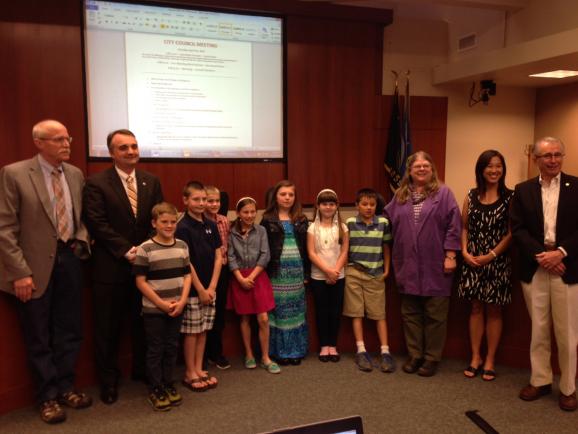 Third-graders from Willamette Primary School visited city council April 14, 2014.