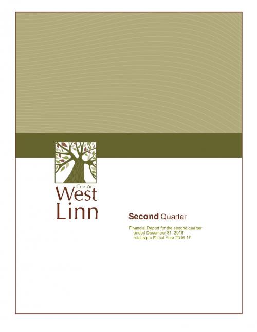 quarterly financial report for dec 2016 city of west linn oregon