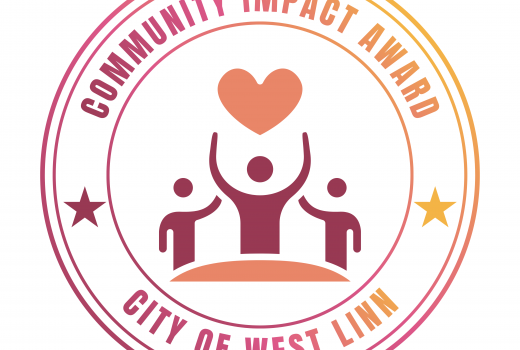 Community impact award logo in sunrise colors