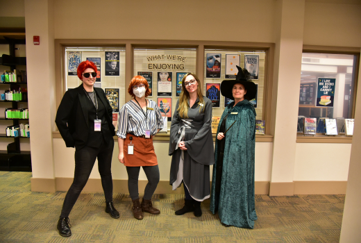 Staff dressed up at Library Comic Con