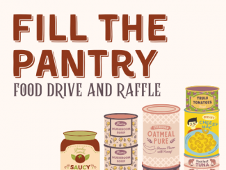 Fill the Pantry logo in pastel colors with illustrated cans and jars of food