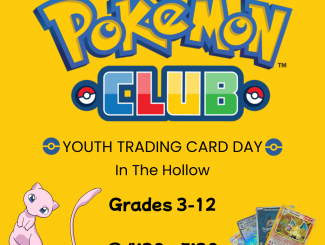 Pokemon Club Youth Trading Card Day. Grades 3-12 from 4:30 - 5:30