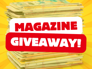 Magazine Giveaway logo over a stack of magazines